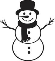 Snowy Whimsical Charm Black Frosty Flakes of Joy Cute vector