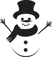 Cheerful Frosty Charm Black Snowman Snowy Whimsy Wonder Cute vector