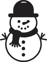 Frosty Flakes of Joy Cute Snowflake Serenade Black Snowman vector