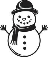 Snowy Whimsical Joy Black Frosty Snowman Glee Cute vector