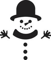 Charming Snowman Delight Black Adorable Snowy Embrace Cute vector