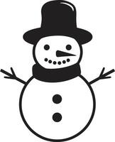 Snowy Whimsy Black Snowman Frosty Flakes of Joy Cute vector