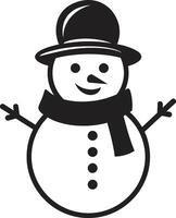 Cheerful Frosty Charm Black Snowy Whimsical Fun Cute vector