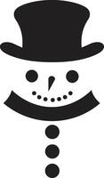 Cheerful Frosty Fun Black Snowman Snowy Whimsical Charm Cute vector