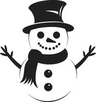 Snowy Whimsical Fun Cute Frosty Flakes of Joy Black vector