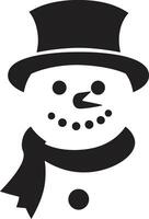 Adorable Snowy Embrace Cute Cheerful Frosty Fun Black vector