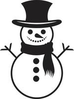 Cheerful Frosty Fun Cute Snowy Whimsical Charm Black vector