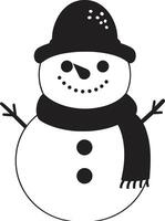 Cheerful Frosty Fun Black Snowy Whimsical Charm Cute vector