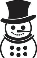 Adorable Snowy Embrace Cute Cheerful Frosty Fun Black Snowman vector