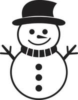 Snowy Whimsical Charm Cute Frosty Flakes of Joy Black vector