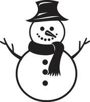 Adorable Snowy Whimsy Black Cheerful Frosty Charm Cute vector