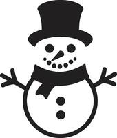 Winter Whimsy Wonder Cute Adorable Frosty Companion Black vector