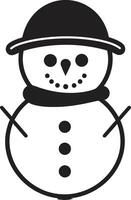 Adorable Snowy Embrace Cute Cheerful Frosty Fun Black vector