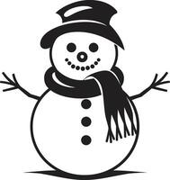 Snowy Whimsical Fun Black Snowman Frosty Flakes of Joy Cute vector