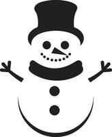 Adorable Snow Pal Black Cheery Snow Sculpture Cute vector