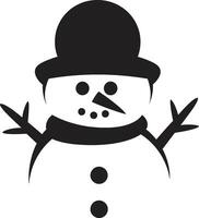 Frosty Fluffiness Adorable Snow Pal Black vector