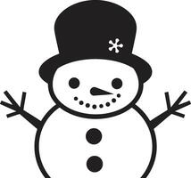 Adorable Frosty Companion Black Cheerful Snowy Pal Cute vector