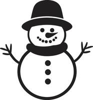 Frosty Flurry Fun Cute Snowman Snowman Sparkle Black vector