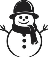 Frosty Snowman Glee Black Snowman Serenade Cute vector