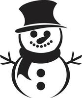 Winter Whimsy World Cute Snowman Adorable Snowflake Joy Black vector