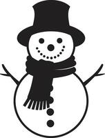 Cheerful Frosty Cute Snowy Frosty Charm Black vector