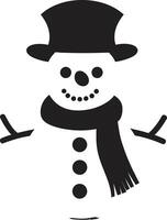Fluffy Frosty Joy Cute Black Whimsical Snowy Black vector