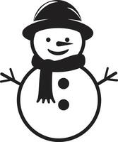 Whimsical Snowman Delight Cute Frosty Fun Times Black vector