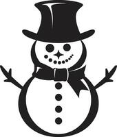 Adorable Snowflake Friend Black Cheerful Snowman Delight Cute vector