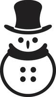 Snowy Smiles Black Playful Frosty Figure Cute vector