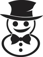 Frosty Snowman Fun Black Snowy Delight Cute vector
