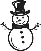 Frosty Joy Black Snowman Snowflake Bliss Cute Black vector