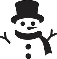 Frosty Flakes Fun Cute Snowman Snowflake Smiles Black vector