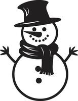 Icy Snowman Serenity Cute Snowman Serenade Black vector