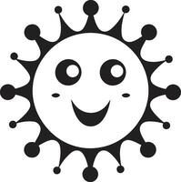 Infectious Whimsical Fun Cute Friendly Virus Wonder Black vector