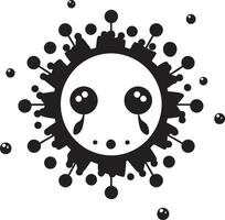 Chirpy Virus Serenade Cute Black Friendly Microbe Joy Black vector