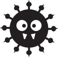 Friendly Microbe Wonder Black Viral Embrace Cute Black vector