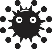 Microscopic Whimsy Black Whimsical Viral Joy Cute vector