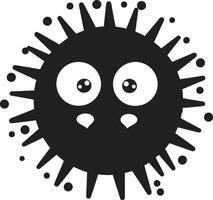 microscópico monería negro encantador virus abrazo linda vector
