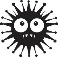 Adorable Pathogen Cuteness Black Infectious Whimsical Joy Cute vector