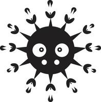 Adorable Microbe Mate Black Infectious Whimsical Fun Cute vector