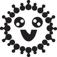 Radiant Virus Wonder Cute Black Chirpy Pathogen Charm Black vector