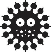 Friendly Microbe Mate Black Viral Fluffiness Cute vector