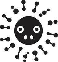 Chirpy Virus Fluffiness Black Friendly Microbial Delight Cute vector