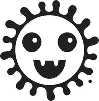 Adorable Pathogen Wonder Cute Infectiously Cheerful Black vector