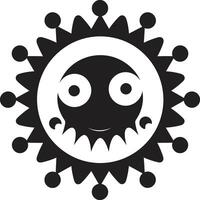 Chirpy Virus Wonder Black Friendly Microbial Delight Cute vector