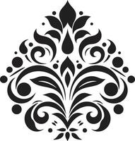 Refined Symmetry Black Classic Elegance Decorative Element vector