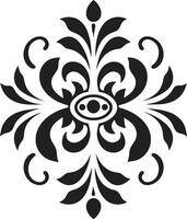 Elegant Curves Ornament Refined Decorum Black Emblem vector