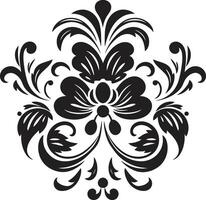 Graceful Flourishes Black Emblem Artistic Intricacies Element vector