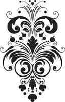 Subtle Embellishment Black Elegant Curves Ornament vector