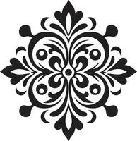 elegante espirales decorativo delicado líneas negro elemento emblema vector